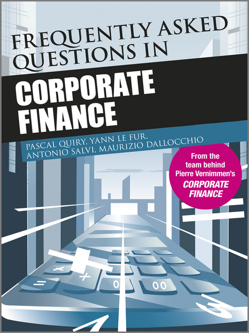 Title details for Frequently Asked Questions in Corporate Finance by Pascal Quiry - Available